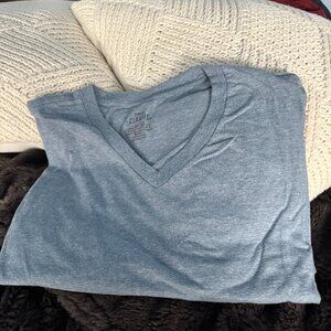 True Classic Light Blue V-Neck T-Shirt XXL | Soft Stretch Basic Tee